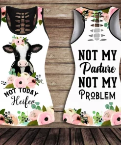 cow print tank top leggings white black 1