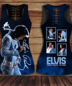 elvis presley blue tank top leggings set1