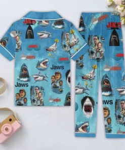 jaws button down pajamas set 2