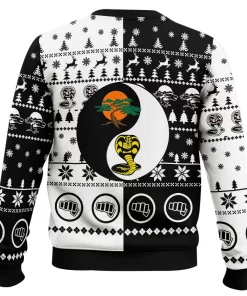 black white karate cobra kai christmas sweater 2