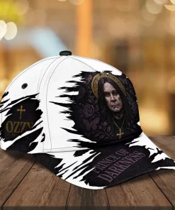 ozzy osbourne 3d cap white black prince of darkness 3