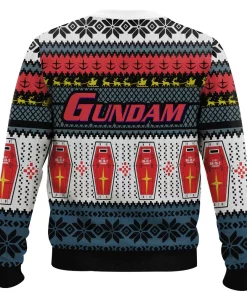 red white black blue gundam christmas sweater 2