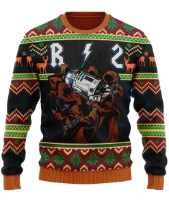 black brown r2 droid christmas sweater