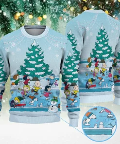 light blue christmas sweater 3d holiday scene 4