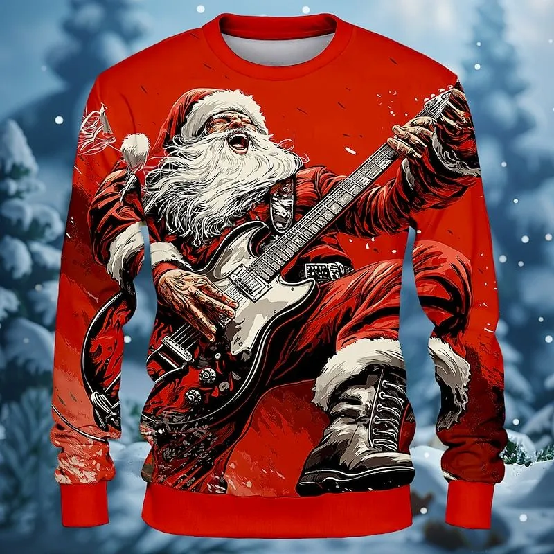 red santa rock christmas sweatshirt
