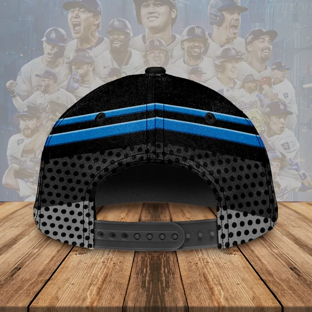 los angeles dodgers 9x champions 3d cap black blue (3)