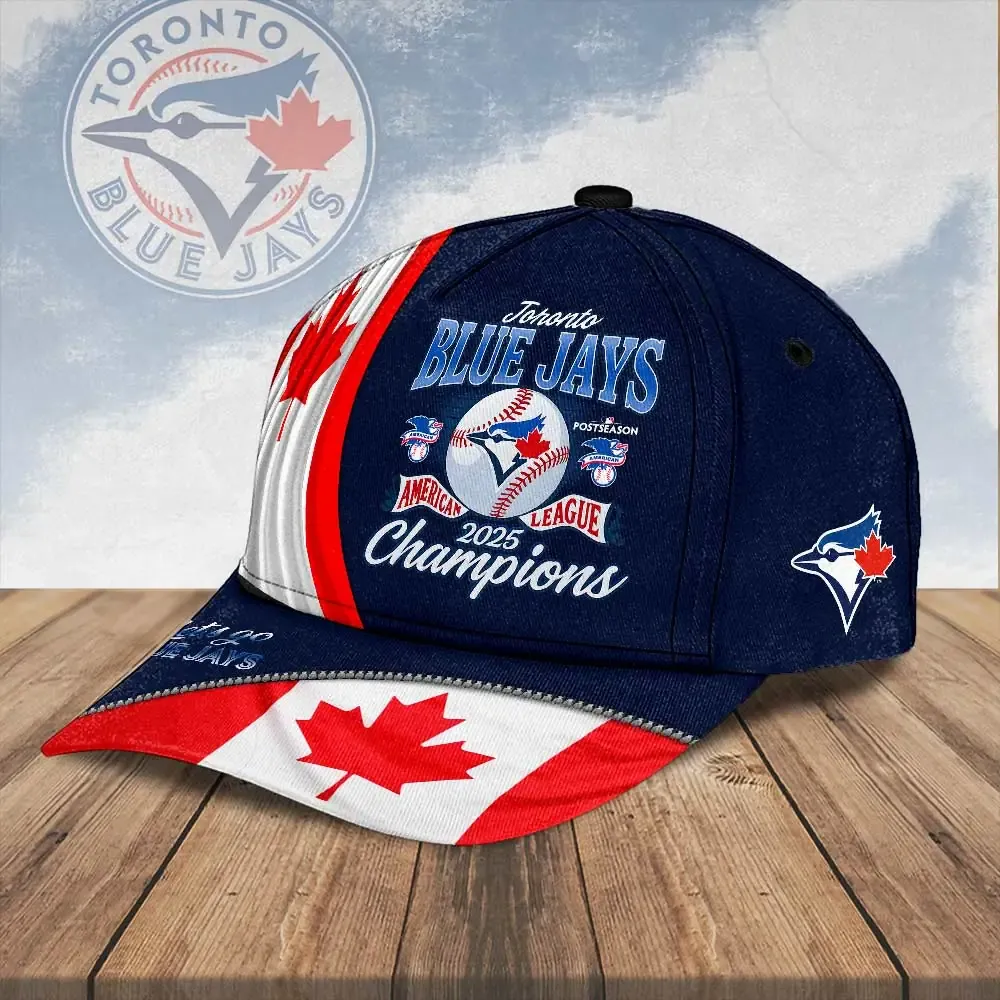 toronto blue jays 2025 american league champions 3d cap navy red white (3)