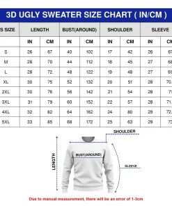 sweater size chart in cm