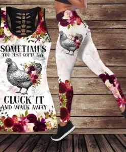 chicken hollow tank top leggings set 1