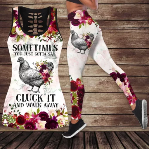 chicken hollow tank top leggings set 1