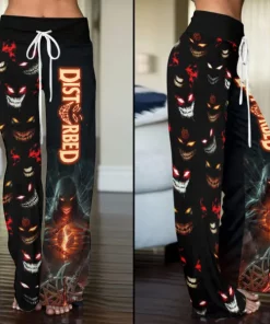 disturbed high waisted straight leg trousers