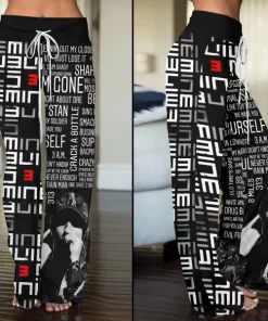 eminem high waisted straight leg trousers