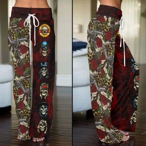 guns n roses high waisted straight leg trousers