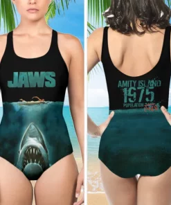 jaws 3d one piece swimsuit women summer beachwear