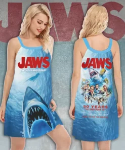jaws womens sleeveless cami dress 50th anniversary