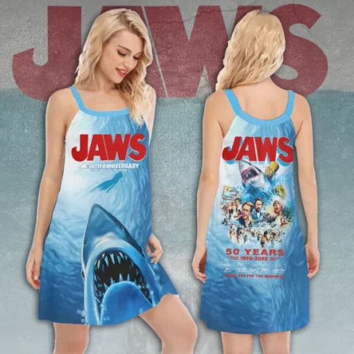 jaws womens sleeveless cami dress 50th anniversary
