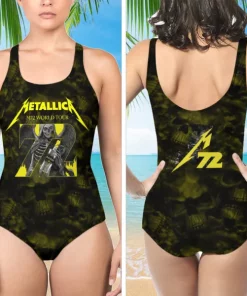 met band 3d rock swimsuit one piece for women