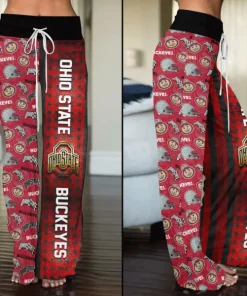 ohio state buckeyes high waisted straight leg trousers