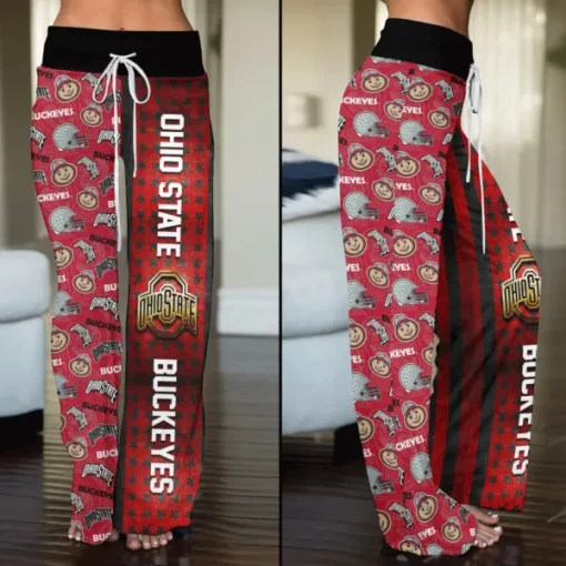 ohio state buckeyes high waisted straight leg trousers