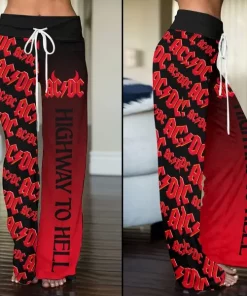 rock music high waisted straight leg trousers