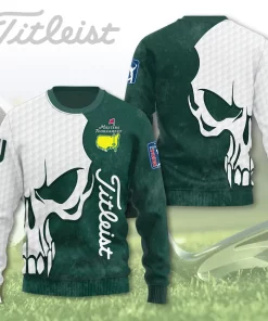 3D Golf Sweatshirt Titleist Masters Skull Edition Green White 3