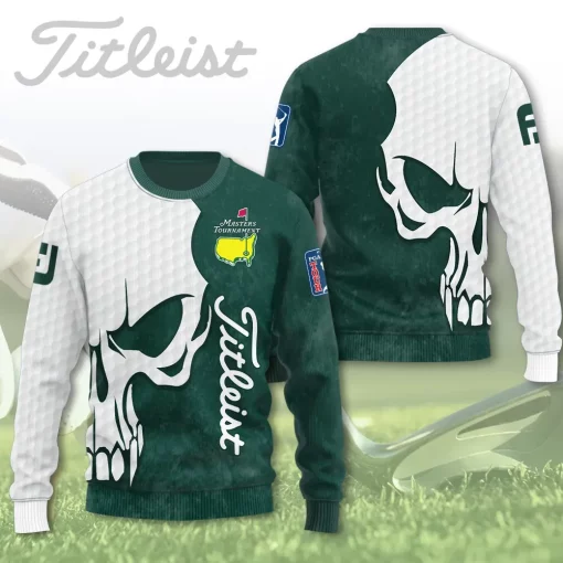 3D Golf Sweatshirt Titleist Masters Skull Edition Green White 3