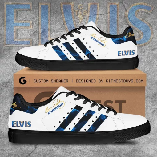 elvis white blue low top sneaker 1