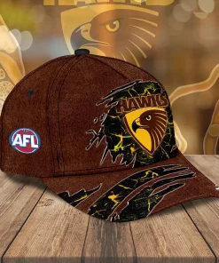 hawks 3d graphic cap brown black gold 2