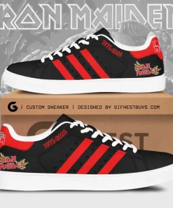 iron maiden black red low top sneaker 2