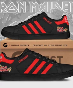 iron maiden black red low top sneaker