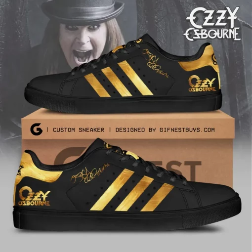 ozzy osbourne black gold low top sneaker 1