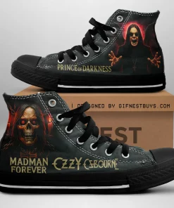 ozzy osbourne high top canvas sneakers rock merch shoes fan gear 2