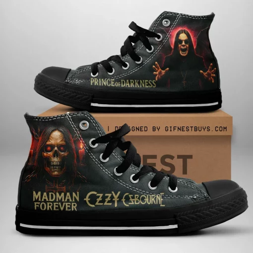 ozzy osbourne high top canvas sneakers rock merch shoes fan gear 2