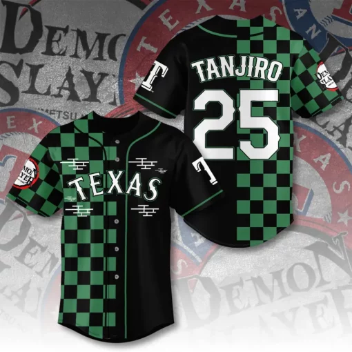 texas green black tanjiro baseball jersey