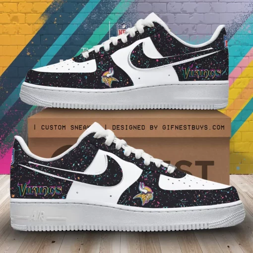 vikings black white low top sneakers