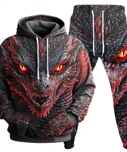 3d dragon face print hoodie 2 1
