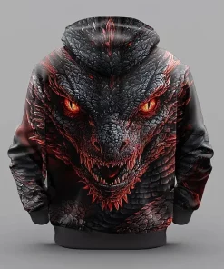 3d dragon face print hoodie 2