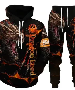 3d dragon lord hoodie and jogger set