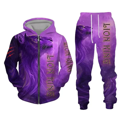 3d lion king hoodie and jogger set