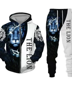 3d the lion hoodie and jogger set