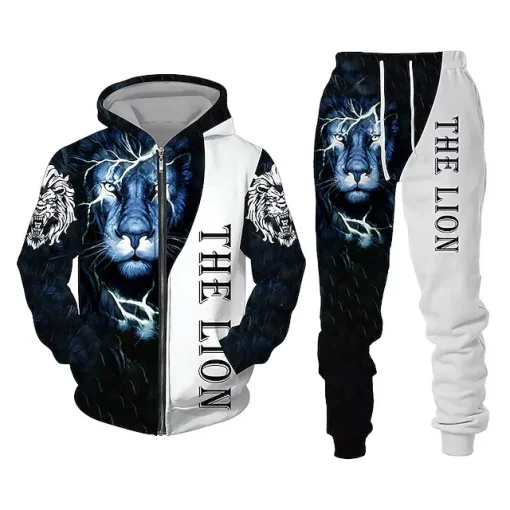 3d the lion hoodie and jogger set