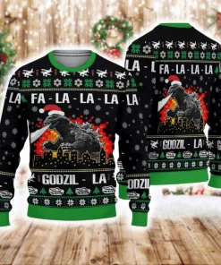 black christmas sweater godzilla 3d