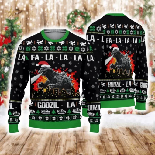 black christmas sweater godzilla 3d