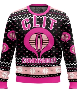 black pink clit commander christmas sweater 1