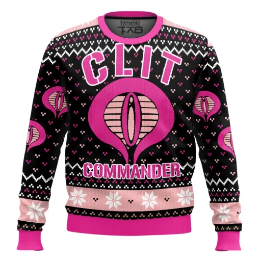 black pink clit commander christmas sweater 1