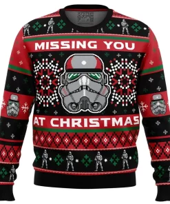black red christmas sweater missing you 2