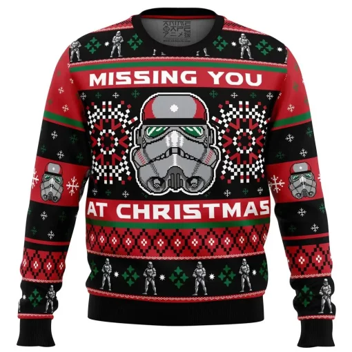 black red christmas sweater missing you 2