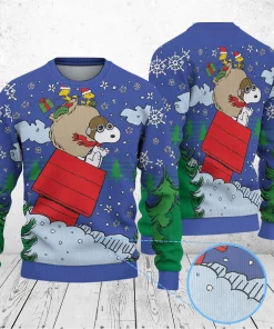blue christmas sweater 3d snoopy
