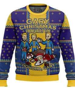 blue yellow gary christmas sweater 1