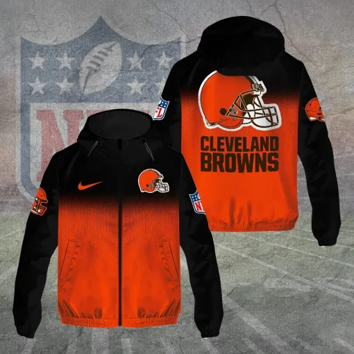 cleveland browns custom windbreaker jacket